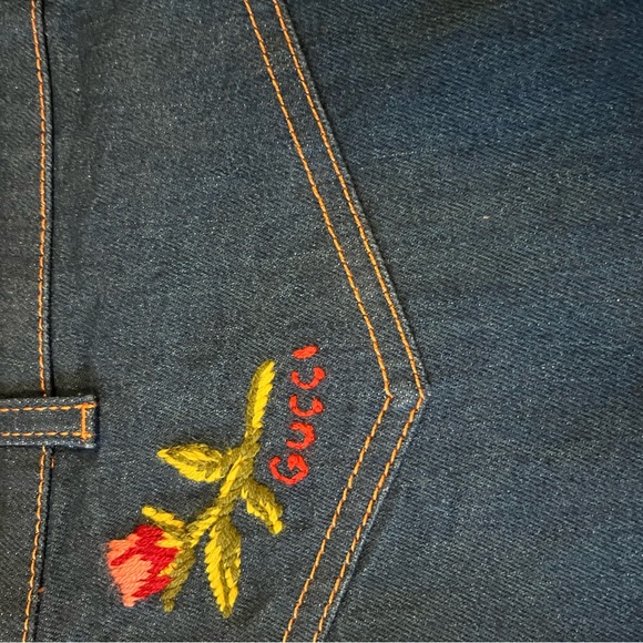 NWT Gucci kids GG Denim Skirt Light Blue Multi Color Jean Skirt 6 and 12 - Picture 2 of 5